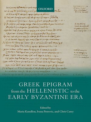 cover image of Greek Epigram from the Hellenistic to the Early Byzantine Era